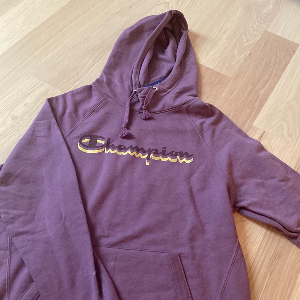 purple Champion hoodie